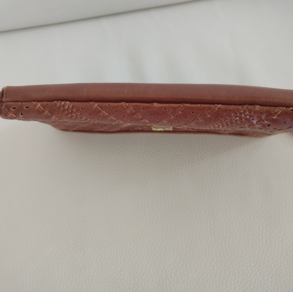 Coach Leather Wristlet with Laser Cut Detail - Rich Brown - OS - Picture 6 of 8